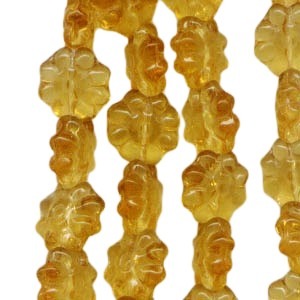 Glass Bead Glass Daisy - 9mm - Topaz (10)