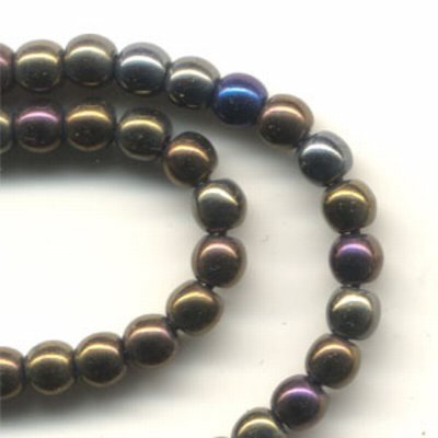Glass Beads Round - 3mm - Brown Iris (Strand 60)