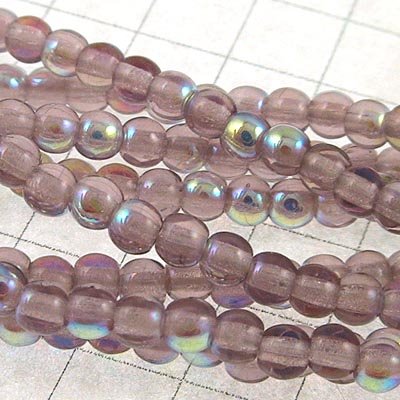 Glass Beads Round - 3mm - Light Amethyst AB (strand)