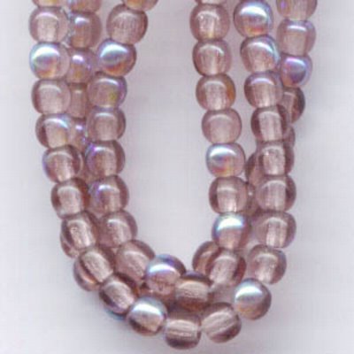 Glass Beads Round - 3mm - Amethyst AB (strand)