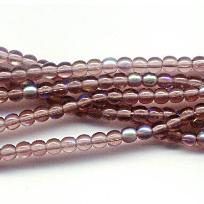 Glass Beads Round - 4mm - Amethyst AB (strand)