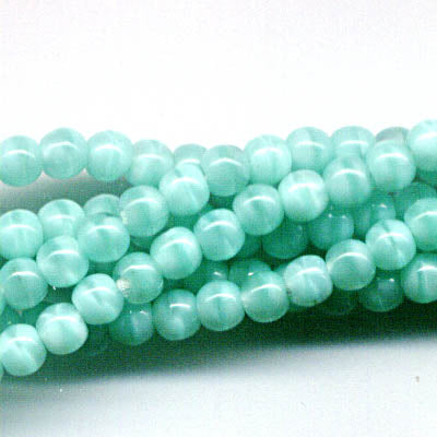 Glass Beads Round - 4mm - Pastel Swirl - Mint (strand)