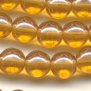 Glass Beads Round - 6mm - Topaz Lustre (strand)