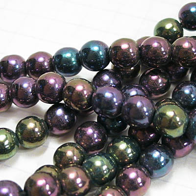 Glass Beads Round - 6mm - Purple Iris (strand)