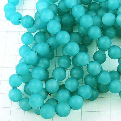 Glass Beads Round - 6mm - Teal Me the Truth Matte (strand)