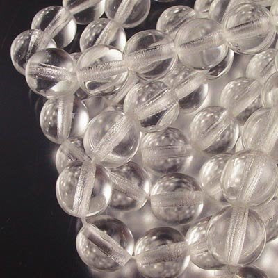 Glass Beads Round - 8mm - Crystal (strand 25)