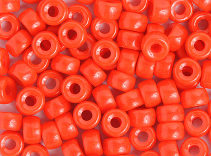 Crow Beads - 9mm - Opaque Orange (100pcs)
