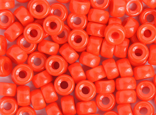 Crow Beads - 9mm - Opaque Orange (100pcs)