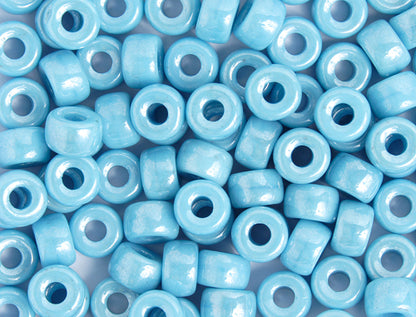Crow Beads - 9mm - Light Blue Luster (100pcs)