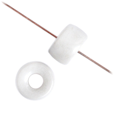 Crow Beads - 9mm - Opaque White Luster (100pcs)