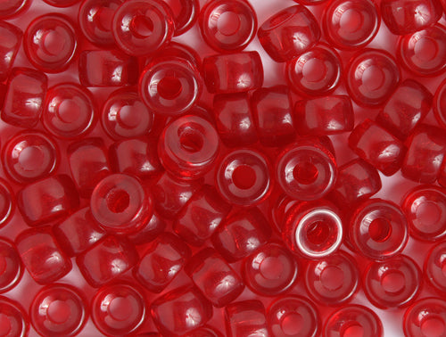 Crow Beads - 9mm - Transparent Red (100pcs)