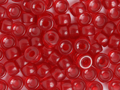 Crow Beads - 9mm - Transparent Red (100pcs)