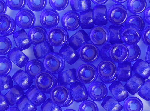 Crow Beads - 9mm - Transparent Dark Blue (100pcs)