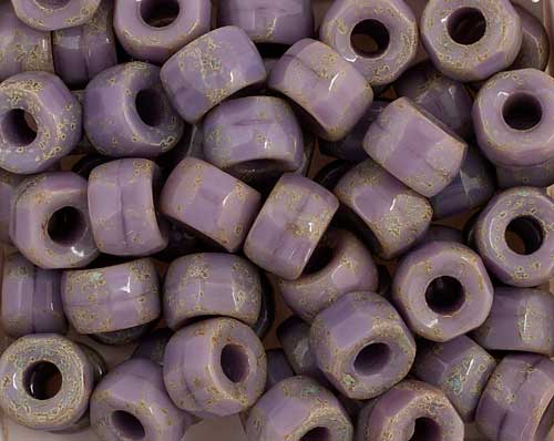Cut Crow Beads - 9mm - Mauve Light Picasso (100pcs)