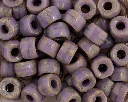 Cut Crow Beads - 9mm - Mauve Light Picasso (100pcs)