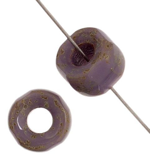 Cut Crow Beads - 9mm - Mauve Light Picasso (100pcs)