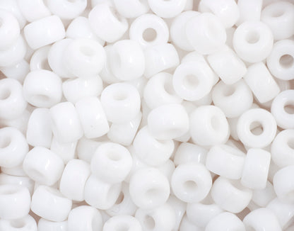 Mini Crow Beads - 6mm - Opaque White (500pcs)