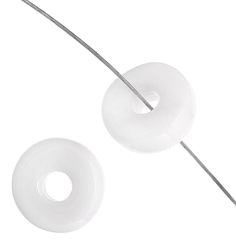 Crow Beads - 13mm - Opaque White (100pcs)