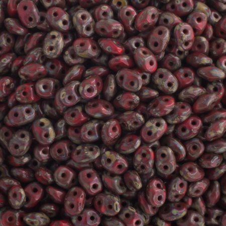 Superduos - Opaque Red Picasso