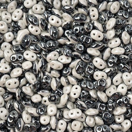 Superduos - Black/White Opaque White Luster