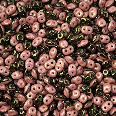 Superduos - Black/White Opaque Red Luster