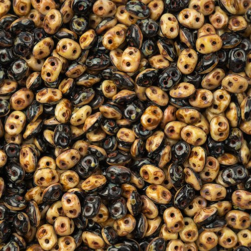 Superduos - Black/White Opaque Travertine Dark