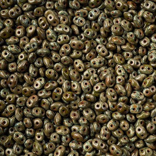 Superduos - Opaque Green Travertine Dark