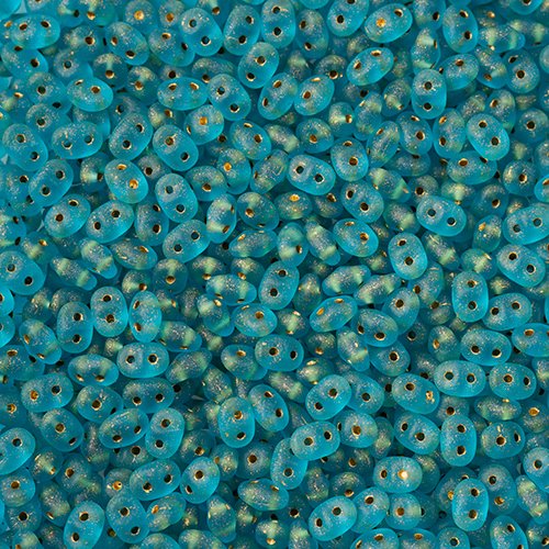 Superduos - Aquamarine Bronze Ice Lined