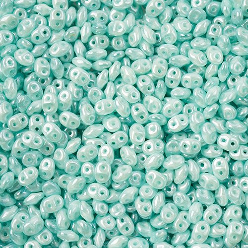 Superduos - Silk Blue Opal White Luster