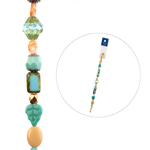 Czech Glass Beads - Assorted Shapes and Sizes - Beach Vibes (7in Strand)