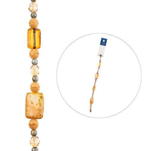 Czech Glass Beads - Assorted Shapes and Sizes - Bricks (7in Strand)