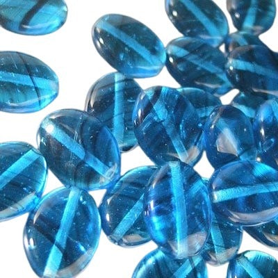 Glass Ovals - 9x12mm - Puff Oval - Capri Streaky (15)
