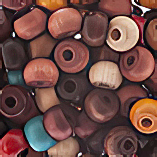 Euro Wood - 9x6mm - Crow Beads - Multi Mix (500pcs)