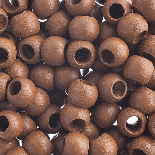 Large Hole Wood Beads - 8x6.5mm Round - Coffee (500)