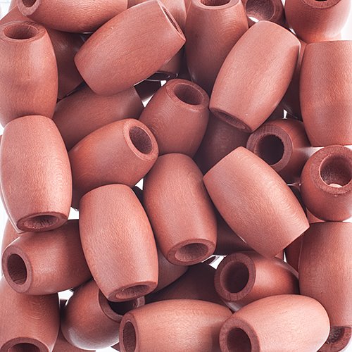 Large Hole Wood Beads - 22x33mm Oval - Light Brown (50)