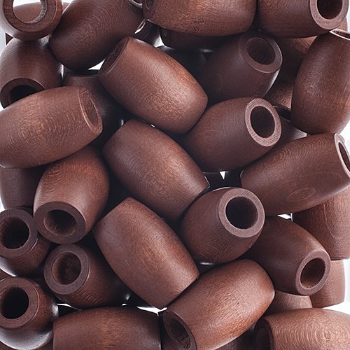 Large Hole Wood Beads - 22x33mm Oval - Dark Brown (50)