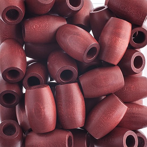 Large Hole Wood Beads - 22x33mm Oval - Mahogany (50)