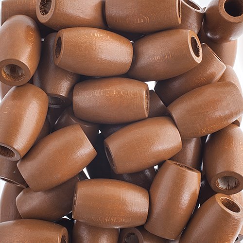 Large Hole Wood Beads - 22x33mm Oval - Coffee (50)