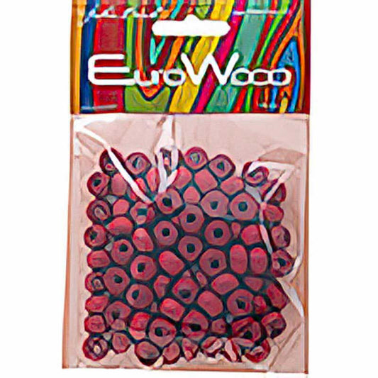 Euro Wood - 9x6mm Crow Beads - Red (100pcs)