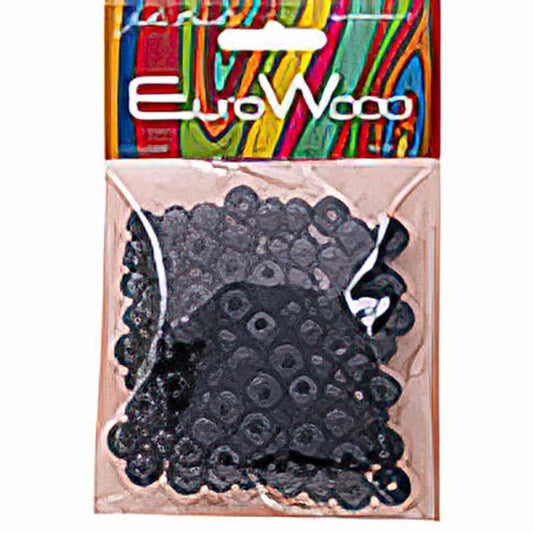 Euro Wood - 9x6mm Crow Beads - Black (100pcs)