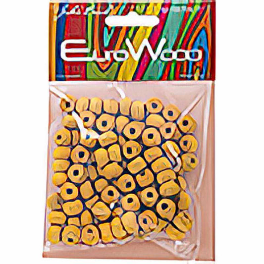 Euro Wood - 9x6mm Crow Beads - Yellow (100pcs)