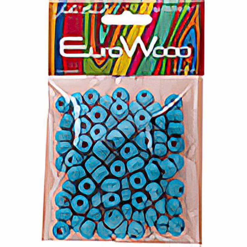 Euro Wood - 9x6mm Crow Beads - Turquoise (100pcs)