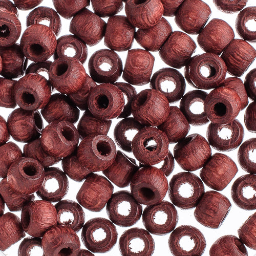 Euro Wood - 6x4.8mm Crow Beads - Mahogany (100pcs)