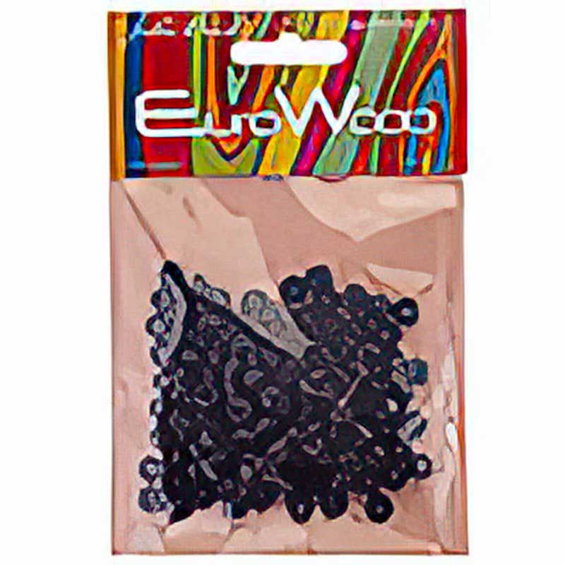 Euro Wood - 6x4.8mm Crow Beads - Black (100pcs)