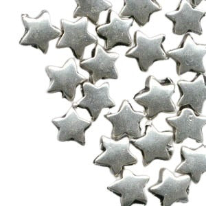 Metal Beads - 7mm - Star - Antiqued Silvertone