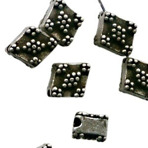 Metal Beads - Diamondback bead - Antiqued Silvertone