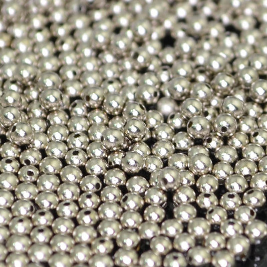 Metal Beads - 2mm Round - Nickel Coloured (1000)