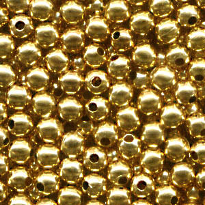 Metal Beads - 3mm Round - Goldtone (100)
