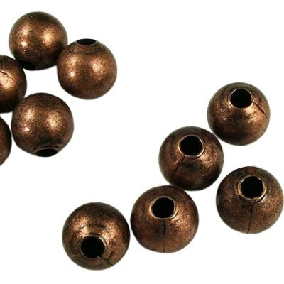 Metal Beads - 6mm - Round - Antique Copper (25)
