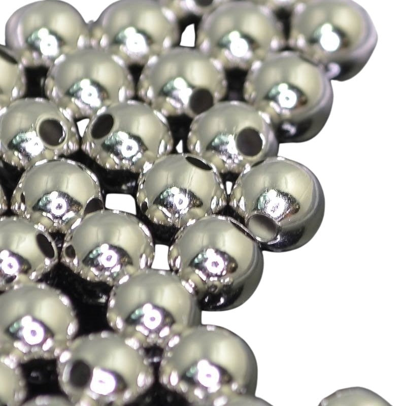 Metal Beads - 6mm - Round - Nickel Coloured (10)